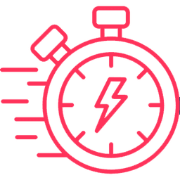Stopwatch with lightning bolt in the middle
